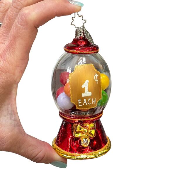 Christopher Radko Gumball Machine Ornament Penny's A Pocketful Gem 1011713 Glass - Picture 1 of 14